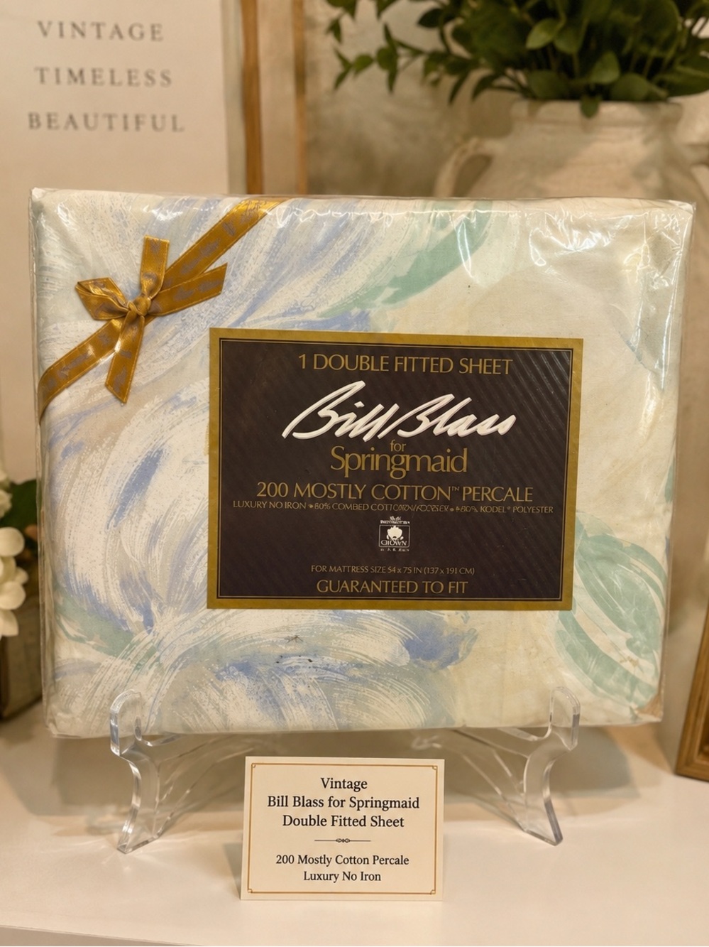 vintage Bill Blass for Springmaid double fitted sheet package